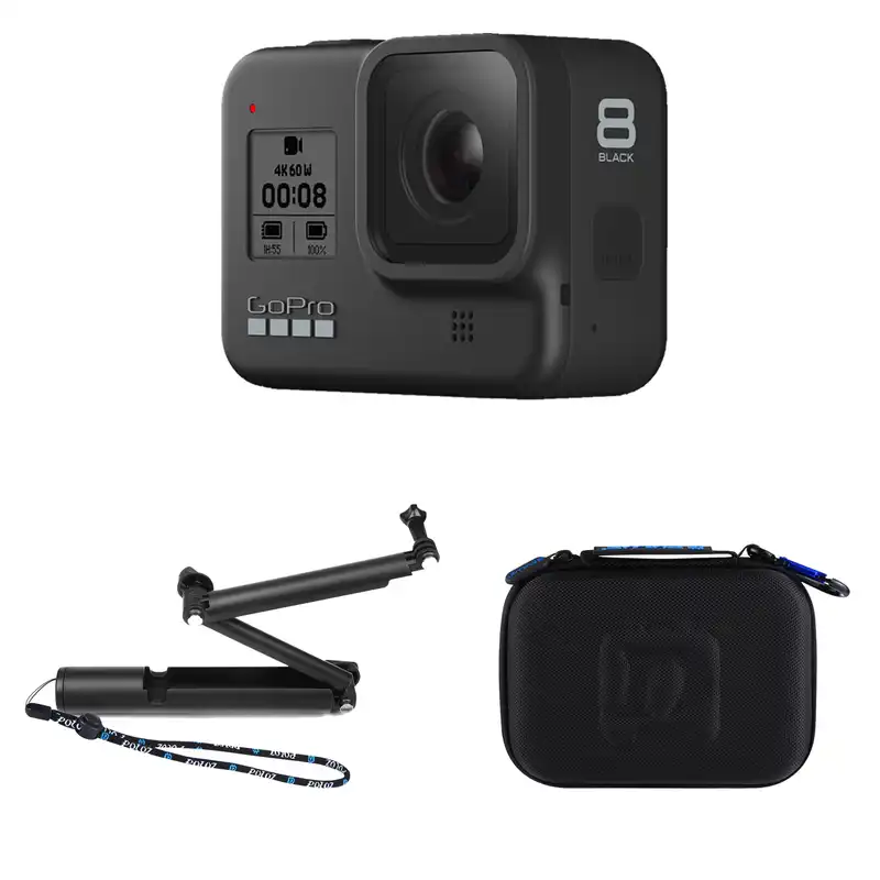 دوربین فیلم برداری ورزشی گوپرو مدل HERO8 Black به همراه لوازم جانبی پلوز
