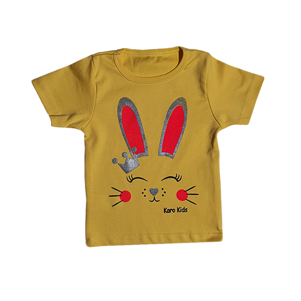 ست تیشرت و شلوارک دخترانه طرح خرگوشی