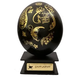 تخم شترمرغ تزئینی طرح پروانه مدل p1