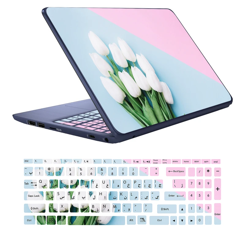  استیکر لپ تاپ کد D02 به همراه برچسب حروف فارسی کیبورد