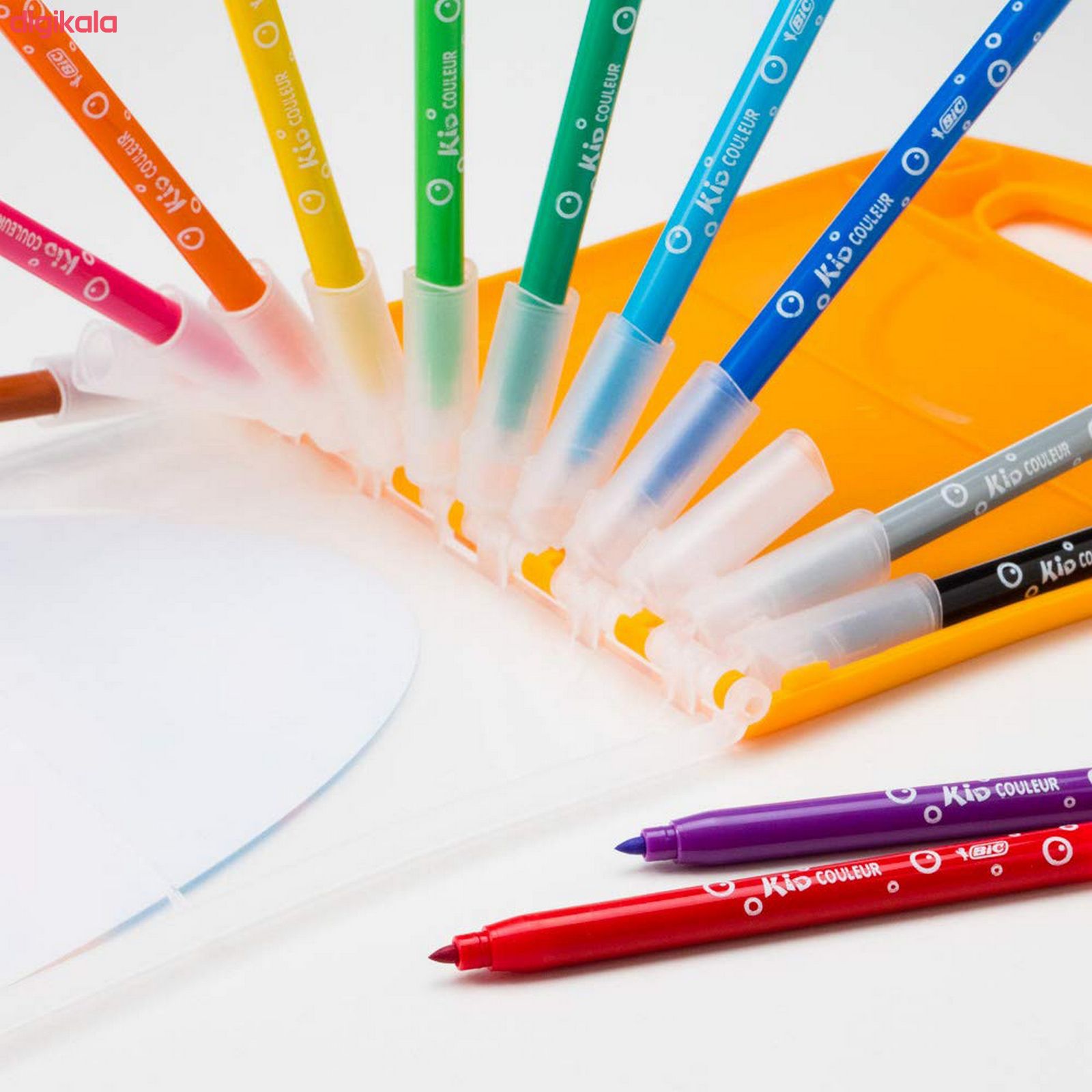ماژیک رنگ آمیزی 12 رنگ بیک مدل Kid Couleur main 1 2
