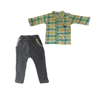 ست پیراهن و شلوار نوزادی پسرانه کد P19
