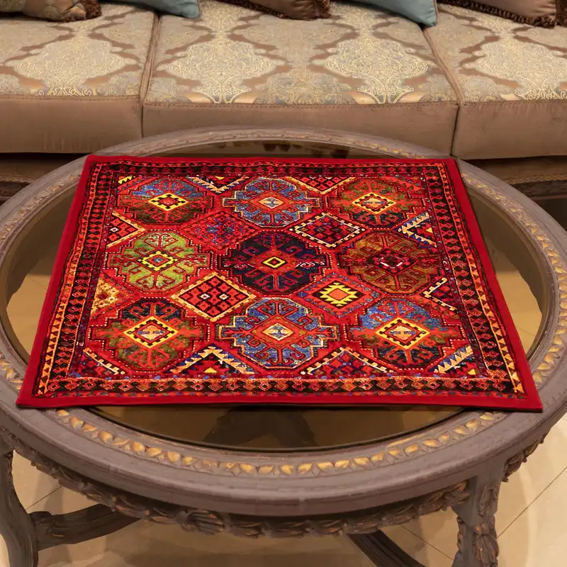 رومیزی طرح قشقایی کد KN-SQGHash65