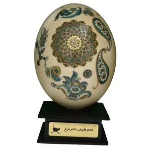 تخم شترمرغ تزئینی طرح فیروزه مدل F1