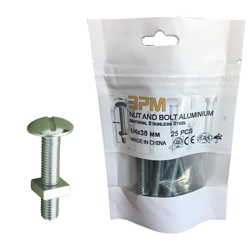 پیچ و مهره ورشویی مدل BPM1/4-38 بسته 25 عددی