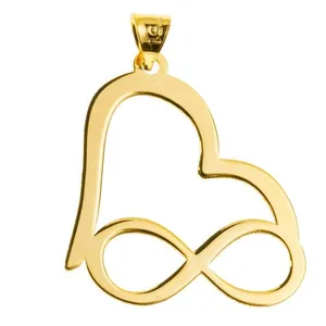 آویز گردنبند زنانه طرح قلب و بینهایت کد A130