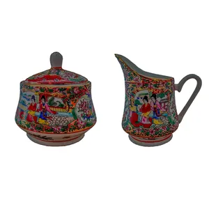 قندان طرح گل مرغی کد 459 به همراه شکر ریز