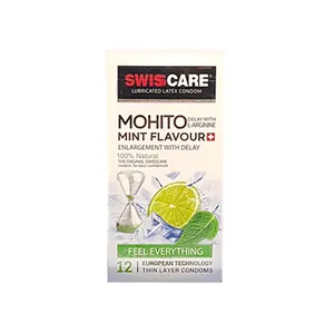 کاندوم سوئیس کر مدل MOHITO MINT FLAVOUR بسته 12 عددی