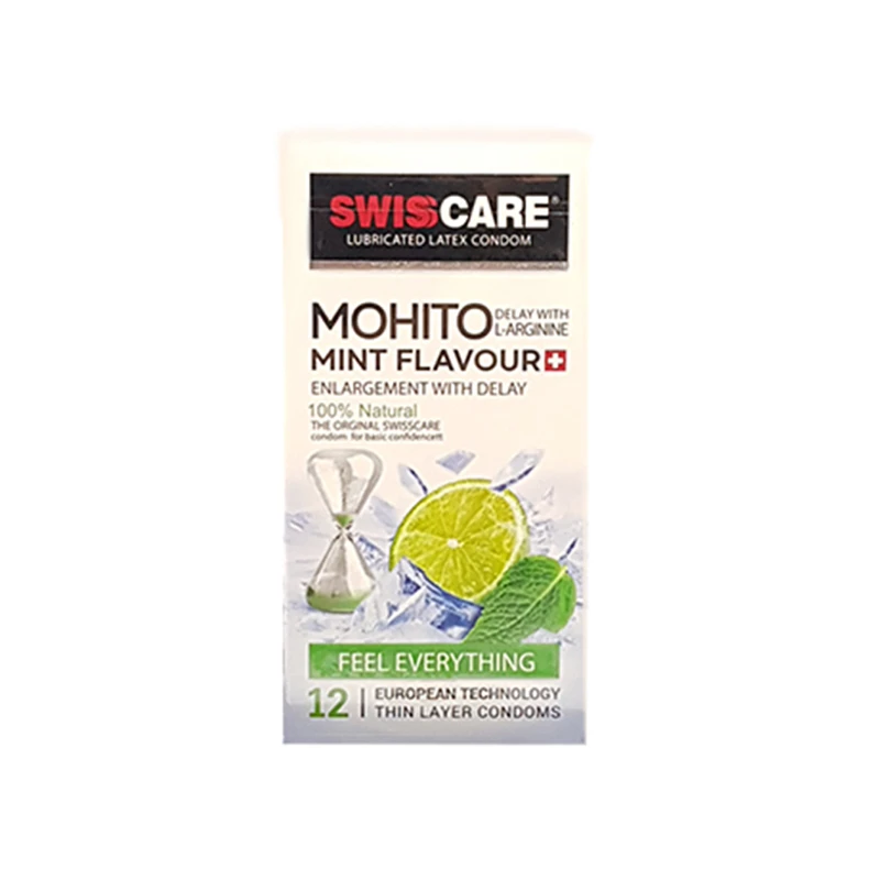 کاندوم سوئیس کر مدل MOHITO MINT FLAVOUR بسته 12 عددی
