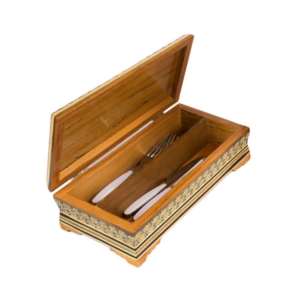 Inlay handicraft tissue box and Cutlery box, code 2614