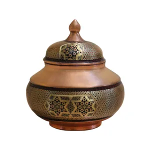 شکلات خوری خاتم کاری مسی کد 041007700008
