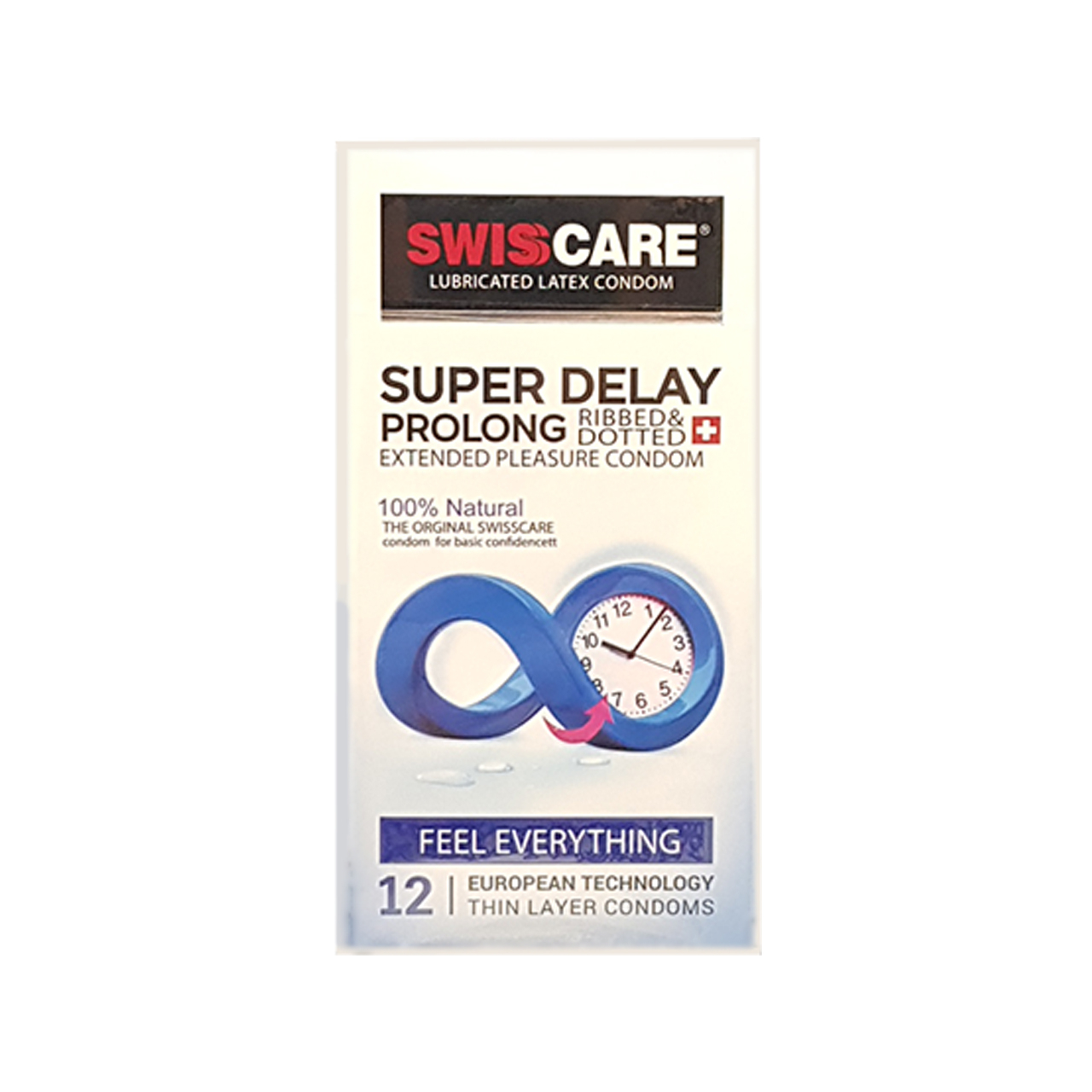 کاندوم سوئیس کر مدل SUPER DELAY PROLONG بسته 12 عددی