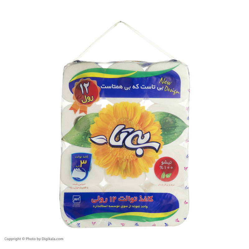 دستمال توالت بیتا مدل Flower بسته 12 عددی