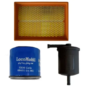 فیلتر روغن خودرو لوکومبیل مدل LO666/02 مناسب برای پراید به همراه فیلتر هوا و فیلتر بنزین