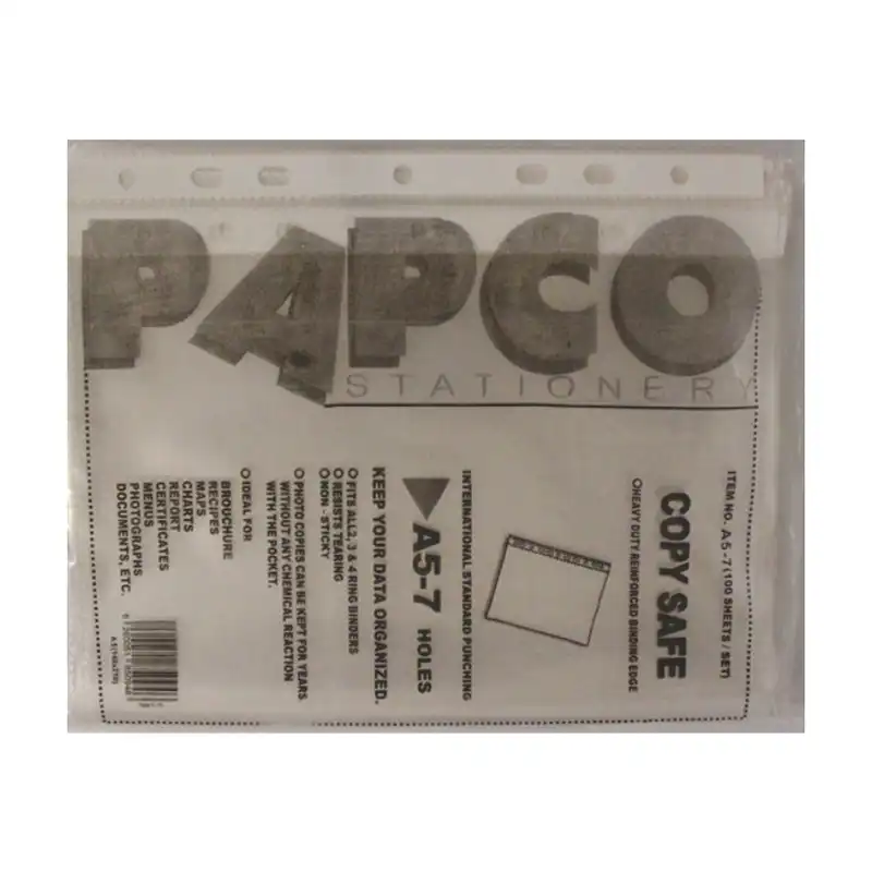 کاور کاغذ A5 پاپکو کد A5-7 بسته 100عددی