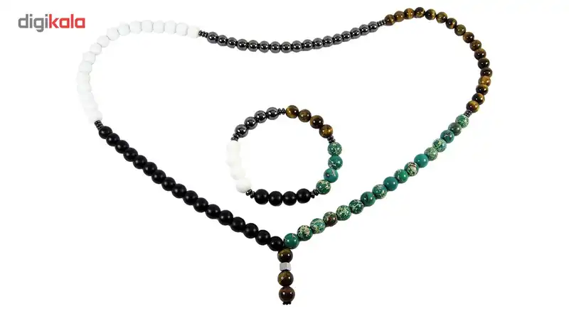 نیم ست مهره ای مانچو مدل پنج رنگ sm5044