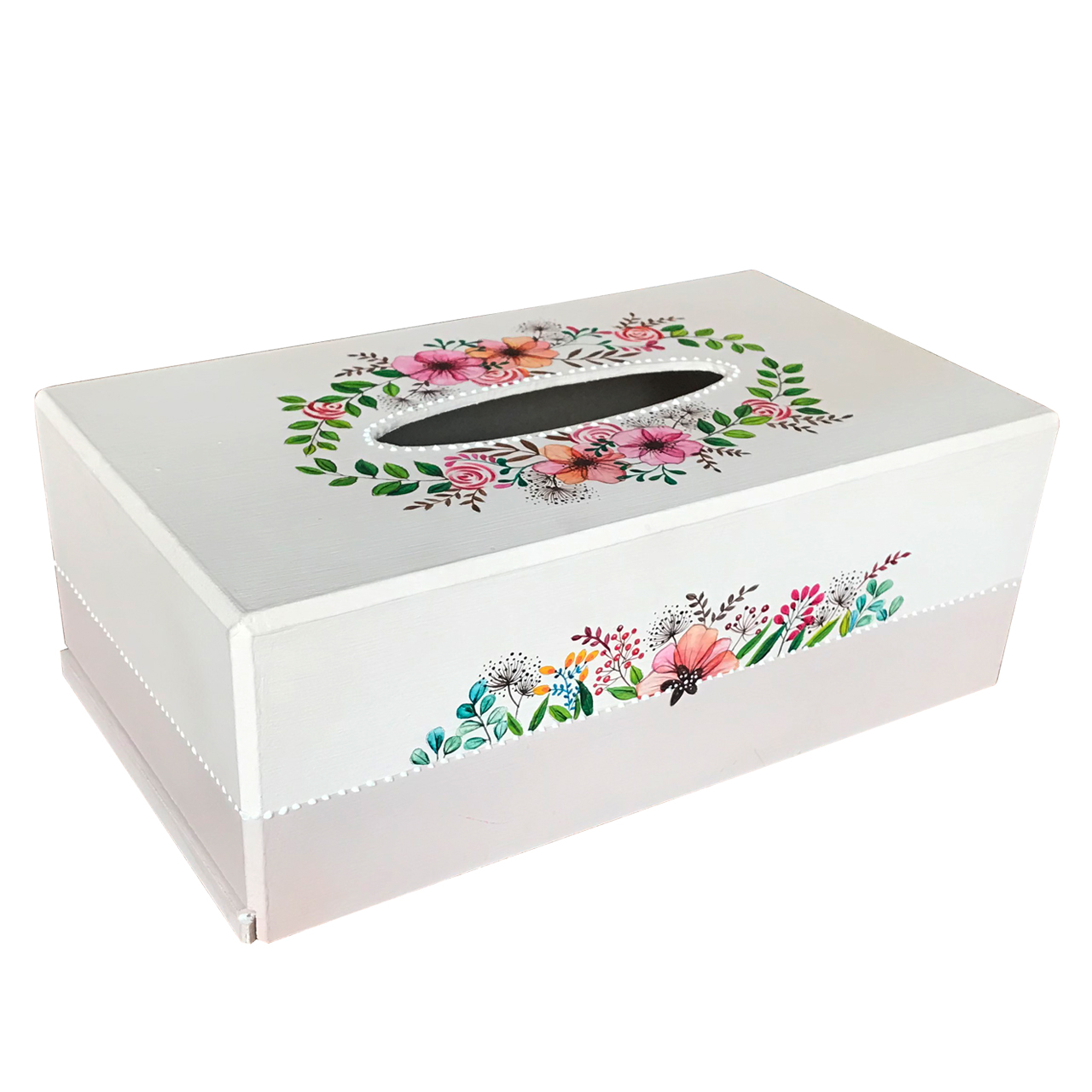جعبه دستمال کاغذی طرح نقاشی گل آلاله و شقایق کد2031