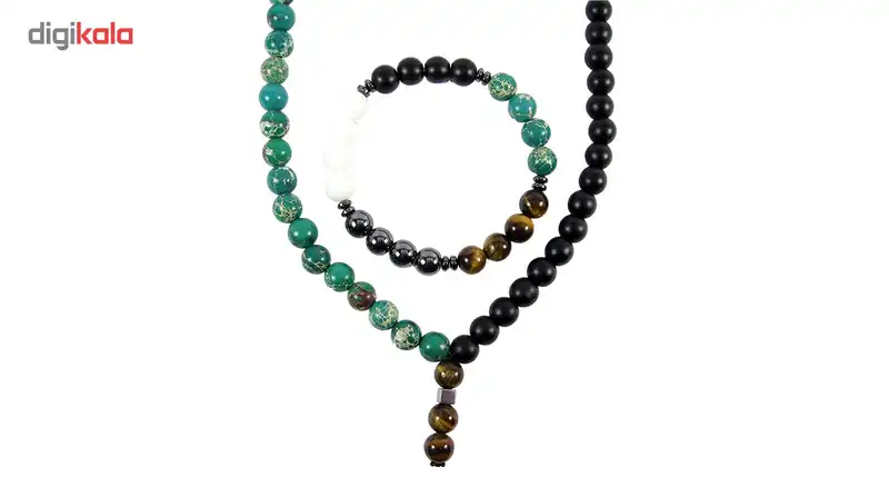 نیم ست مهره ای مانچو مدل پنج رنگ sm5044