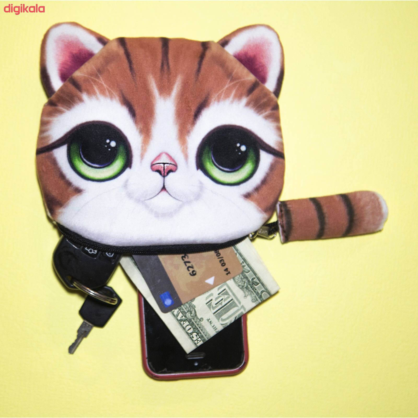 کیف پول دخترانه طرح گربه مدل C-11LBR