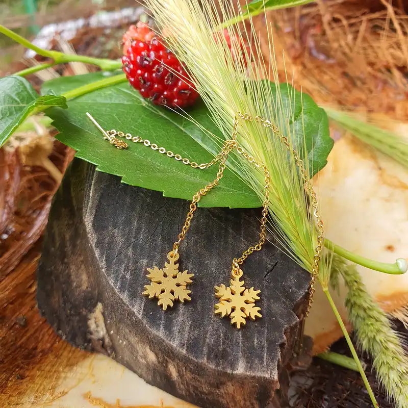 گوشواره زنانه طرح برف کد GO1471