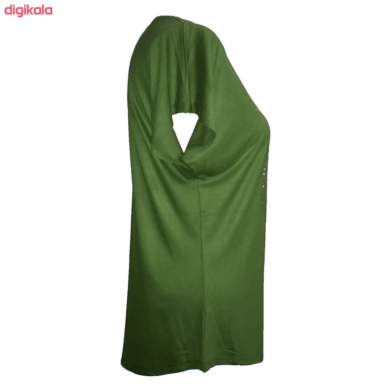 تی شرت آستین کوتاه زنانه طرح چارم کد tm-692 رنگ یشمی main 1 2