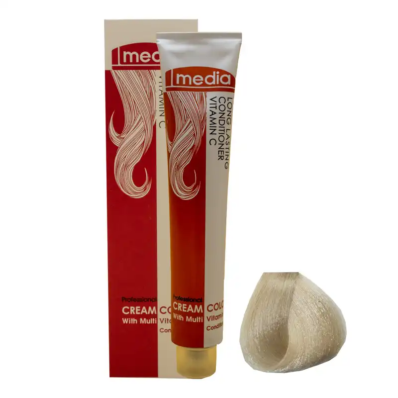 رنگ مو مدیا سری طبیعی شماره 10 حجم 100 میلی لیتر رنگ بلوند خیلی خیلی روشن