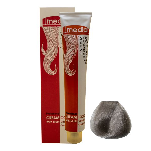 رنگ مو مدیا سری خاکستری شماره 9.1 حجم 100 میلی لیتر رنگ بلوند خاکستری خیلی روشن