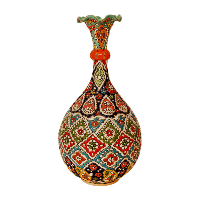 گلدان میناکاری سفالی کد 30100010007