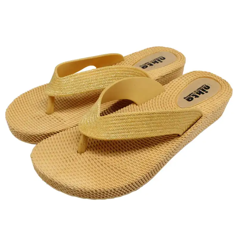 دمپایی لاانگشتی زنانه نیکتا مدل LPC012 کد L1- 02 رنگ طلایی