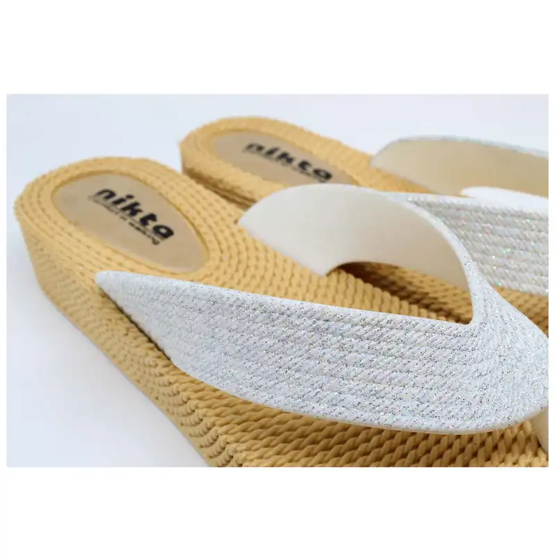 دمپایی زنانه نیکتا مدل LPC012 کد L1-01 رنگ سفید