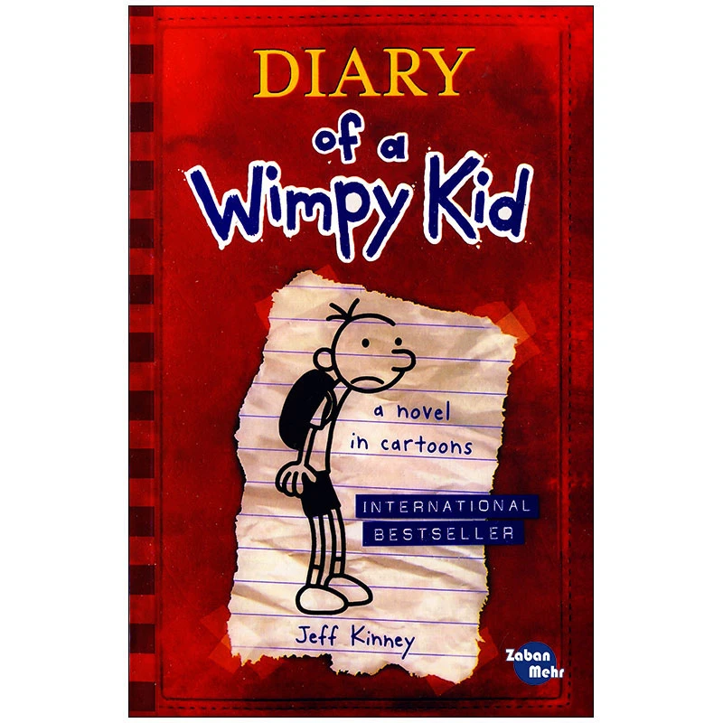 کتاب diary of a wimpy a novel in cartoon اثر jeff kinney انتشارات زبان مهر