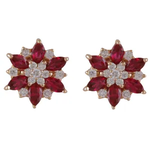 گوشواره طلا 18 عیار زنانه جواهری گاندی مدل A4789