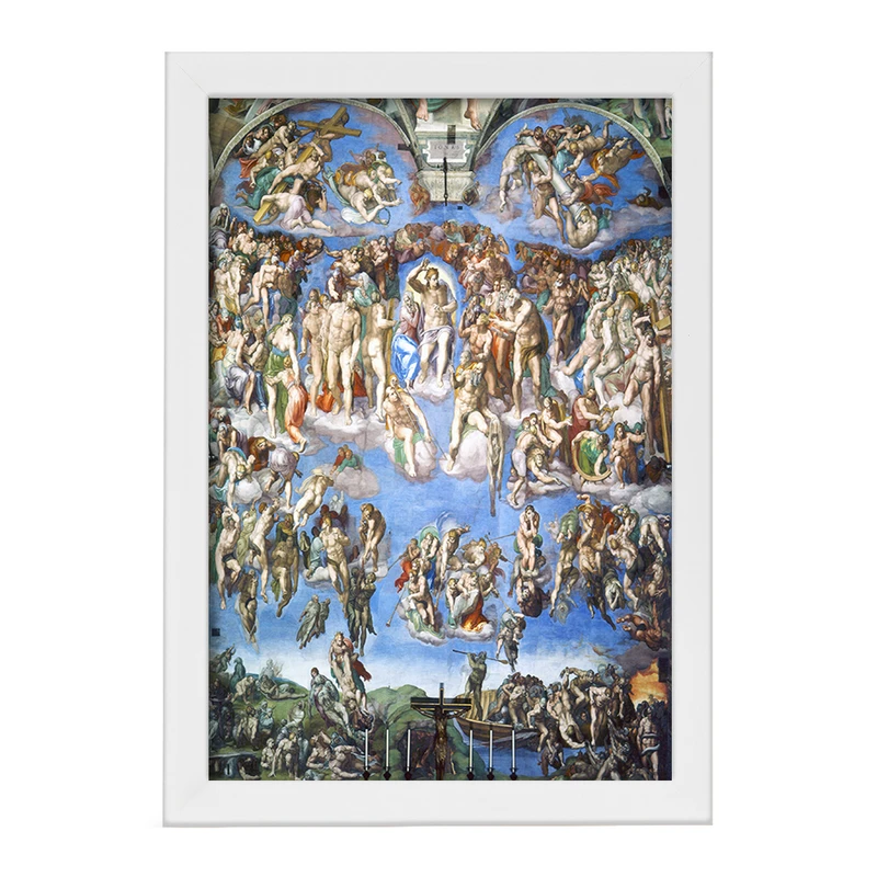 تابلو خندالو مدل نقاشی آخرین قضاوت اثر میکل‌آنژ کد F12462