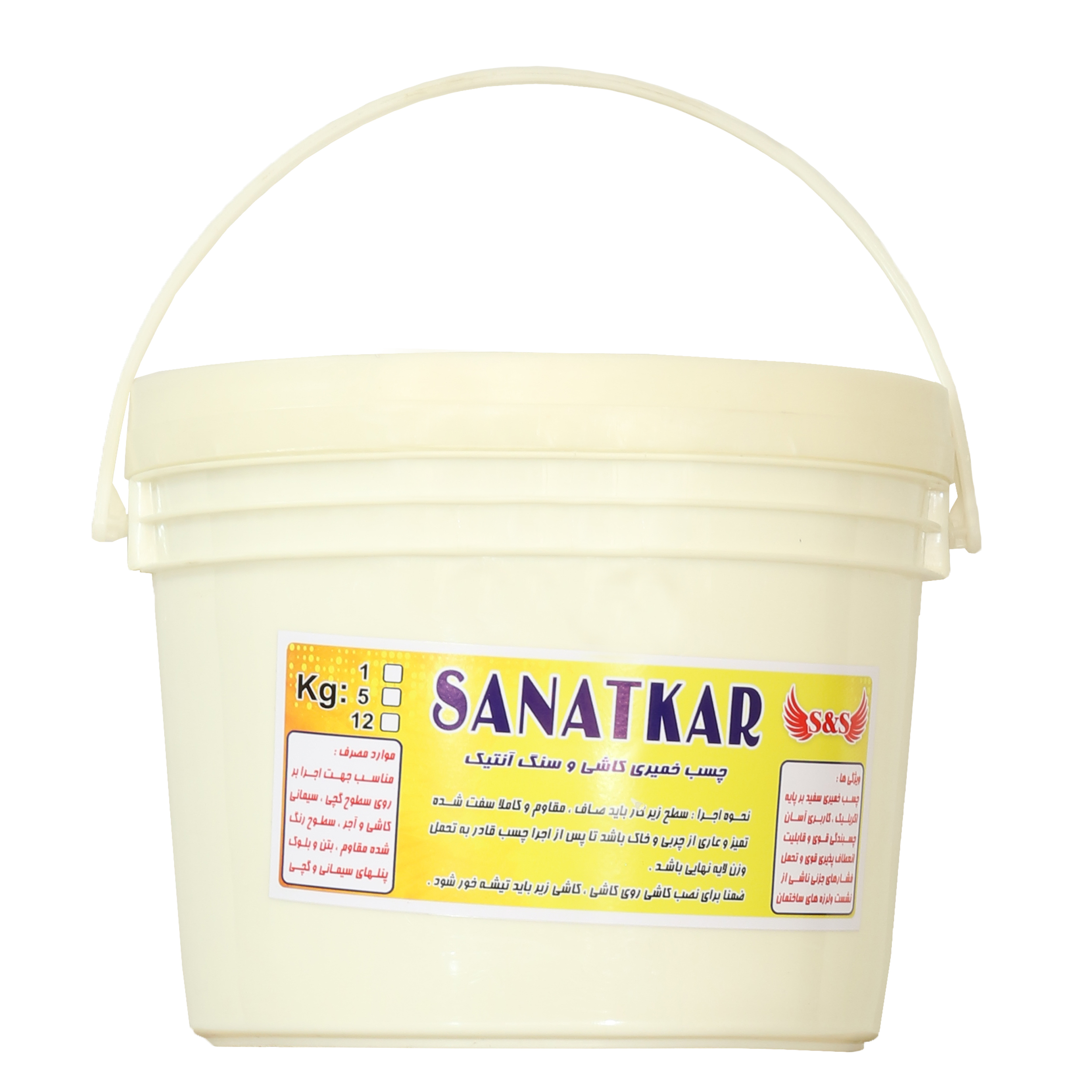 چسب کاشی صنعت کار کد s.s 0014 وزن 5 کیلوگرم