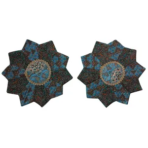 ست 2 تکه رومیزی ترمه مدل ستاره کد TRSETASA3