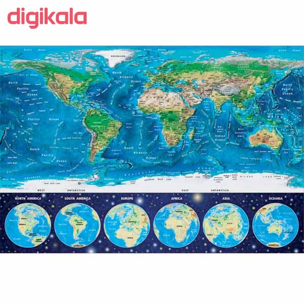 پازل 1000 تکه ادوکا مدل WORLD MAP NEON main 1 2