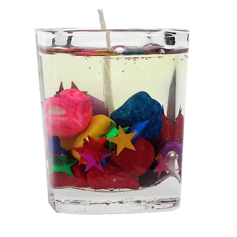 شمع لیوانی شبستان مدل سنگ ریزه کد SHC884