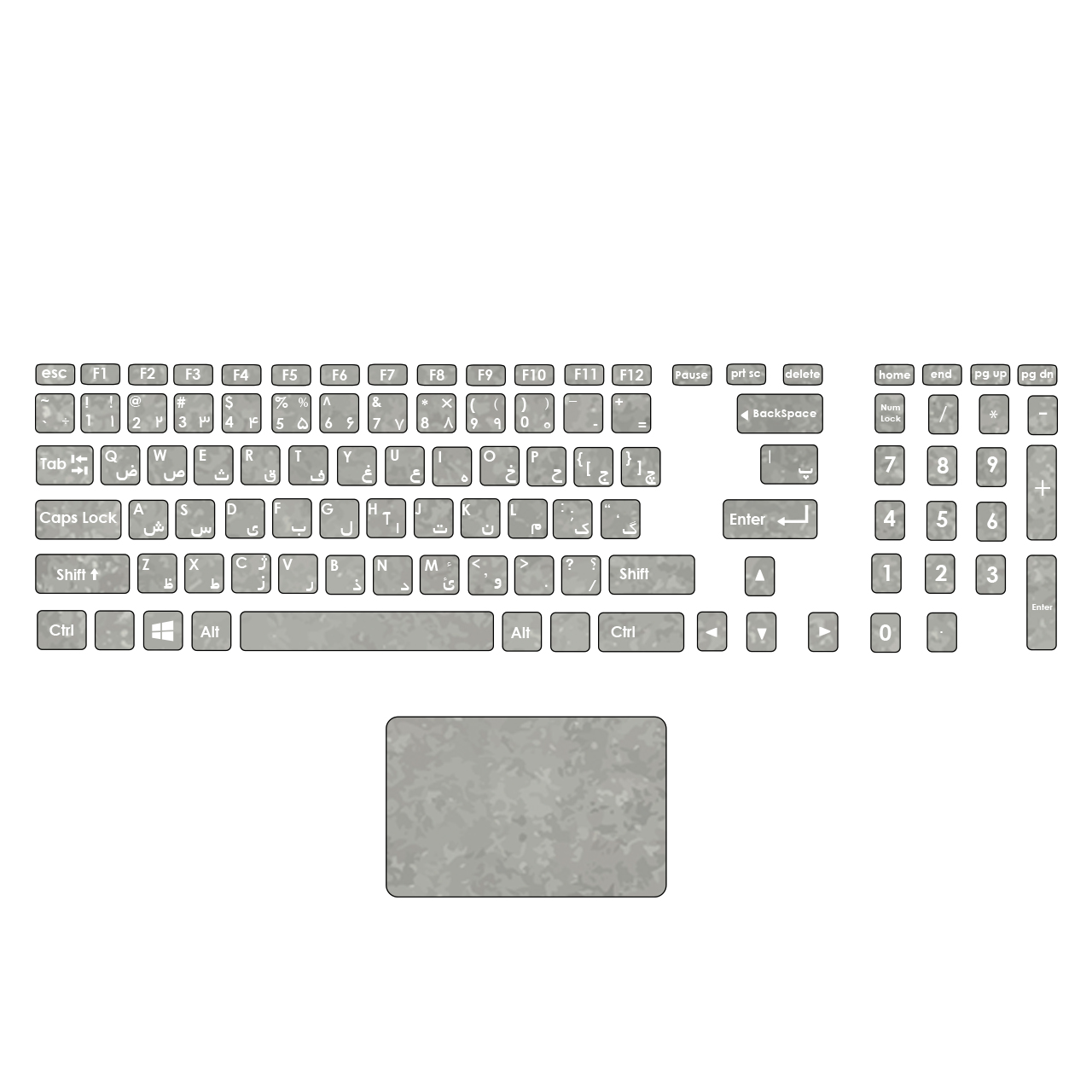 استیکر لپ تاپ صالسو آرت مدل mjr 1009 به همراه برچسب حروف فارسی کیبورد