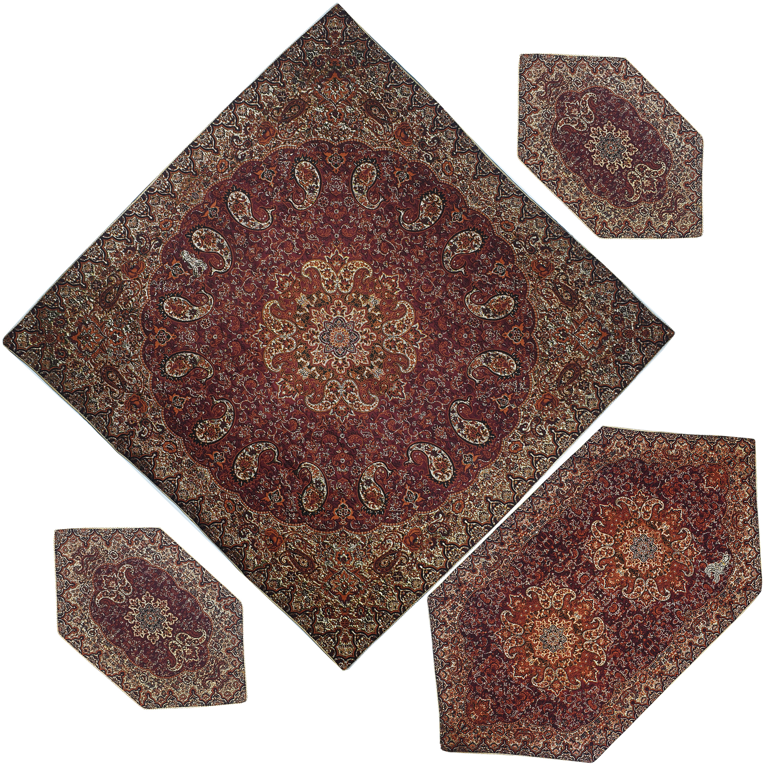 ست 4 تکه رومیزی ترمه مدل نسترن کد ZRSH4-4
