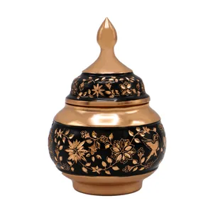 قندان قلمزنی طرح گل و مرغ  کد 01