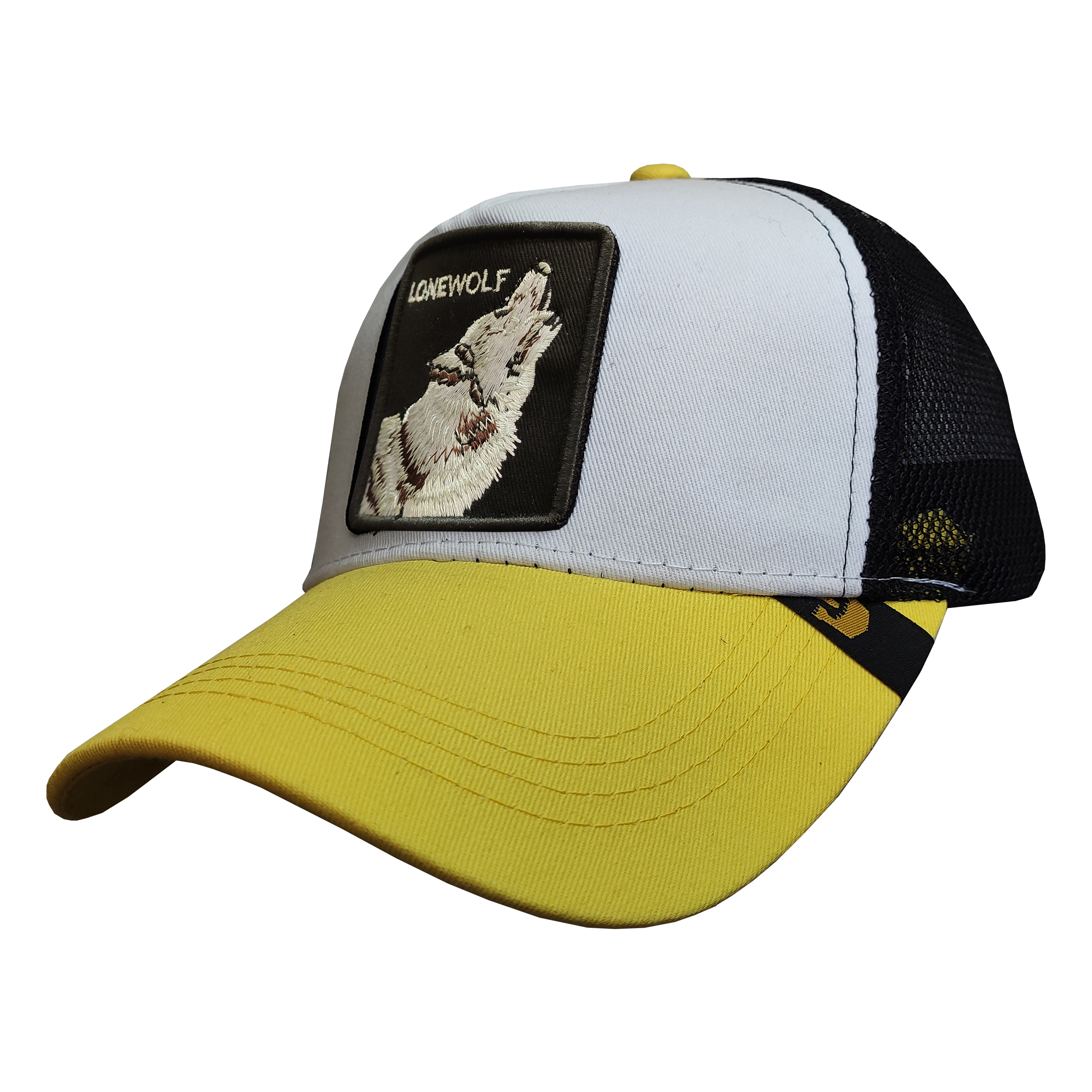کلاه کپ پسرانه طرح گرگ کد PT-30434 رنگ زرد