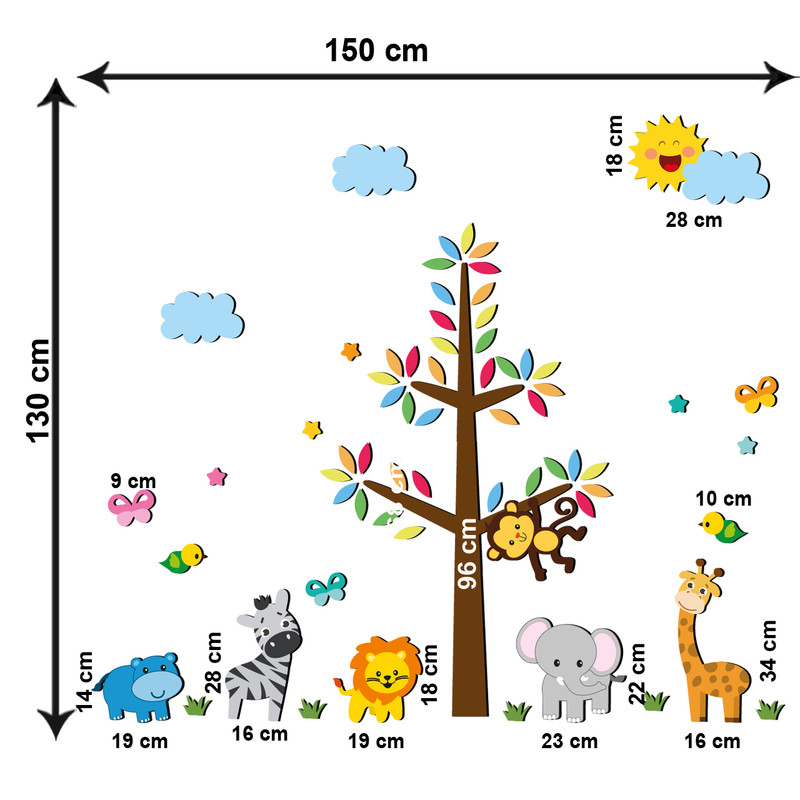 استیکر باروچین طرح حیوانات رنگارنگ جنگل