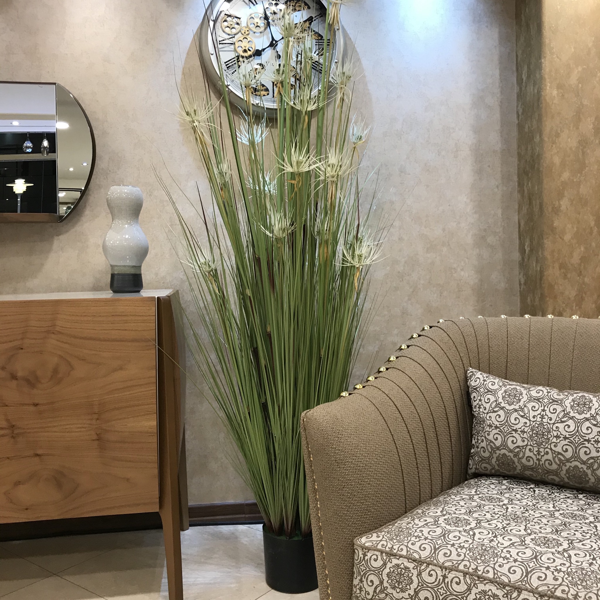 گلدان به همراه گل مصنوعي طرح گل مرداب مدل 300