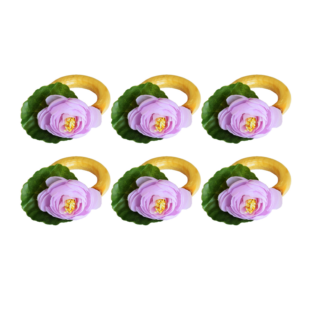 حلقه دستمال مدل گل کدR-01 بسته 6 عددی