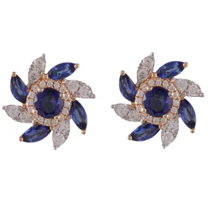 گوشواره طلا 18 عیار زنانه جواهری گاندی مدل A2680