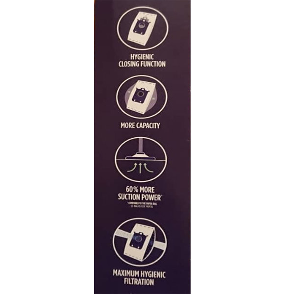 کیسه جاروبرقی اس بگ مدل ای ۲۰۱ اس بسته ۴ عددی مناسب انواع جاروبرقی های الکترولوکس فیلیپس آاگ ولتا تورنادو