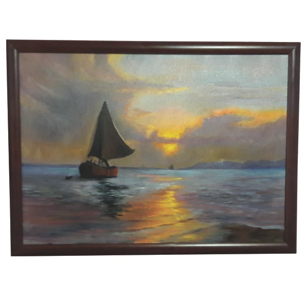 تابلو نقاشی طرح غروب دریا کد ES