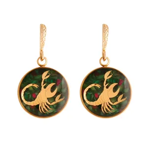 گوشواره طلا 24 عیار زنانه الون طرح نماد ماه آبان 