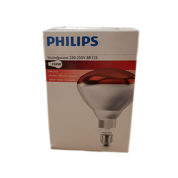  لامپ مادون قرمز ۲۵۰ وات فیلیپس مدل BR125/RED پایه E27 