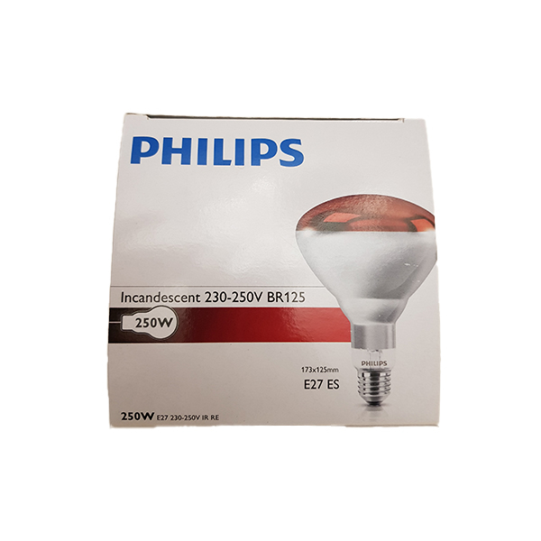  لامپ مادون قرمز ۲۵۰ وات فیلیپس مدل BR125/RED پایه E27 